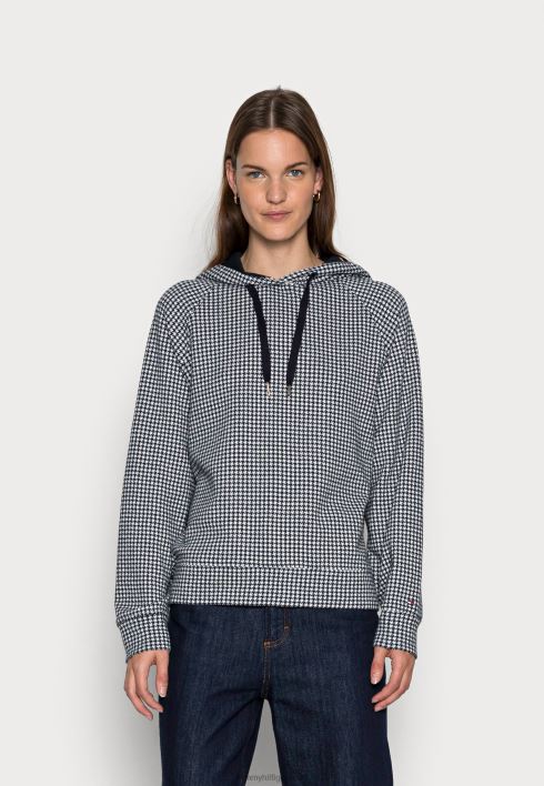 tavaline houndstooth hoodie hoodie RJV628240 kõrbetaevas ecru Tommy Hilfiger