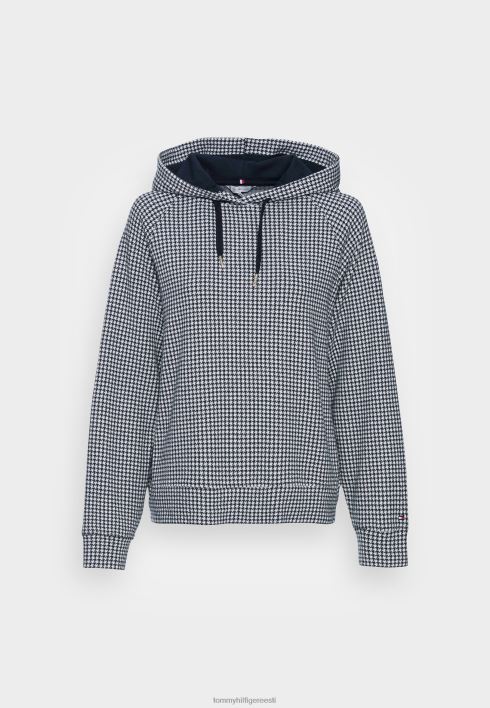 tavaline houndstooth hoodie hoodie RJV628240 kõrbetaevas ecru Tommy Hilfiger