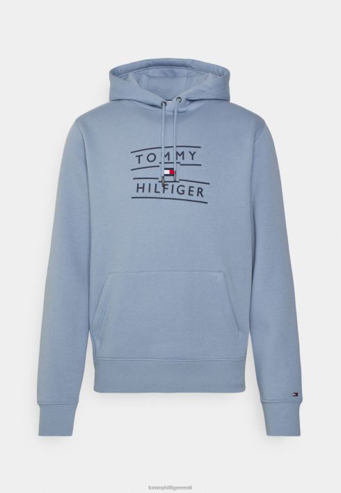 teipimine virnastatud logoga kapuutsiga unisex kapuuts RJV625739 koivas sinine Tommy Hilfiger