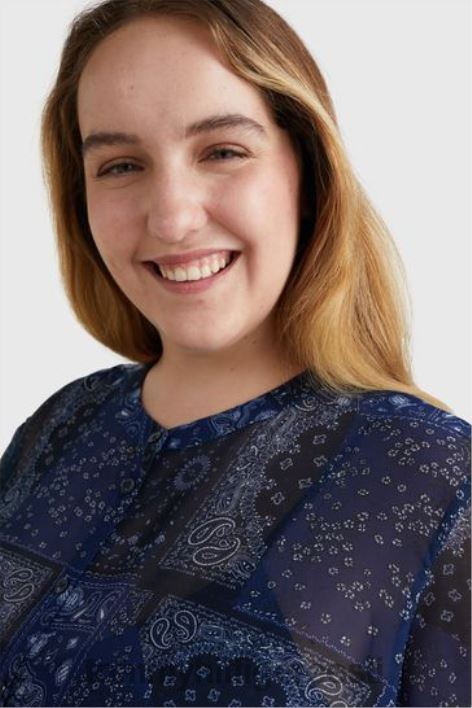 curve paisley midi flare kleit RJV623073 sinine Tommy Hilfiger