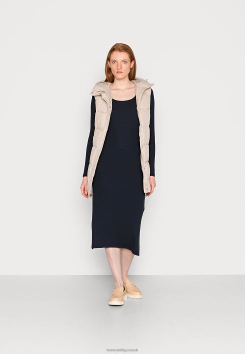 õhuke ribi kandiline midi kleit päevakleit RJV627956 kõrbe taevas Tommy Hilfiger