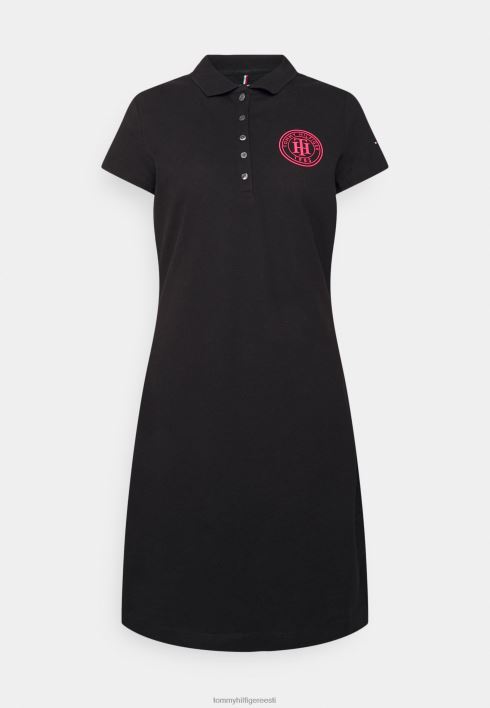 õhuke ring lühike päevakleit RJV627852 must Tommy Hilfiger