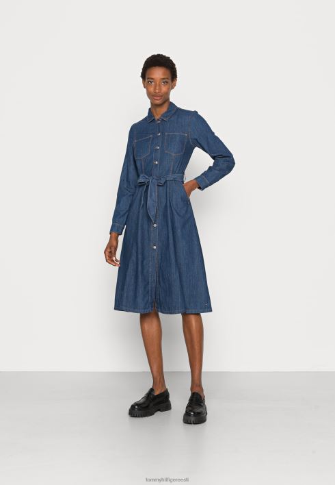 istuv flare kleit midi mady teksakleit RJV624360 tumesinine denim Tommy Hilfiger