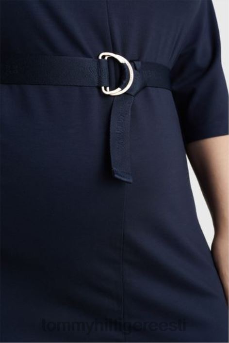 kõver lõdvestunud midi-särk kleit RJV623264 sinine Tommy Hilfiger