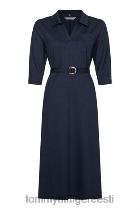 kõver lõdvestunud midi-särk kleit RJV623264 sinine Tommy Hilfiger