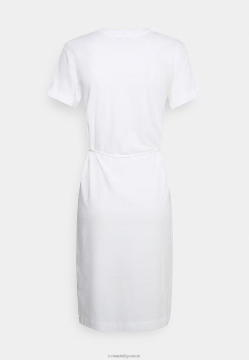 logoga lühike kleit jersey kleit RJV627851 ekru Tommy Hilfiger