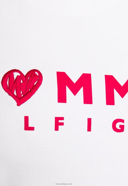 logoga lühike kleit jersey kleit RJV627851 ekru Tommy Hilfiger