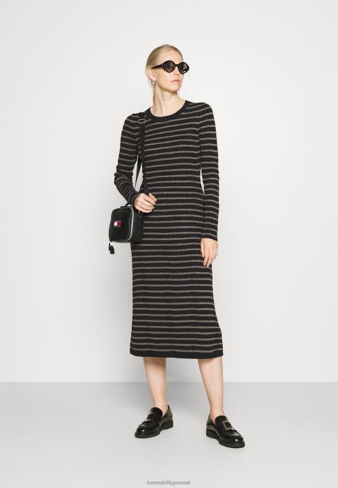 midi kleit kampsun kleit RJV627895 must/hõbedane Tommy Hilfiger