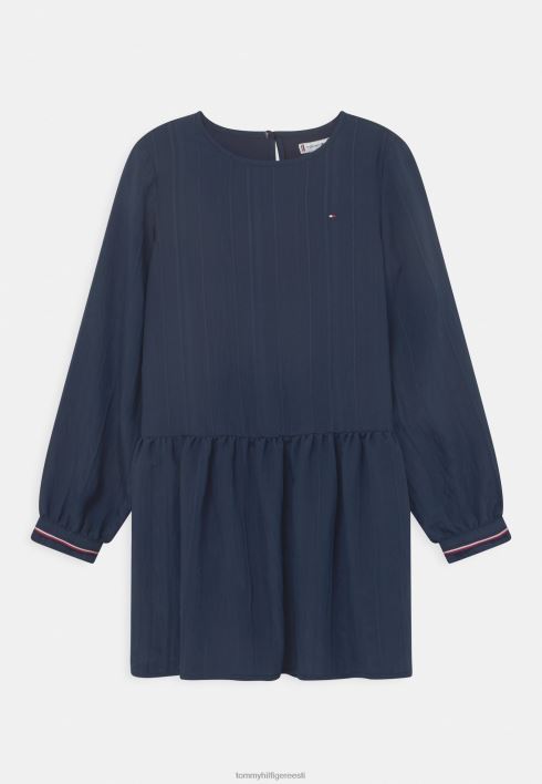 tekstuuriga kokteilikleit/peokleit RJV628371 hämar merevägi Tommy Hilfiger
