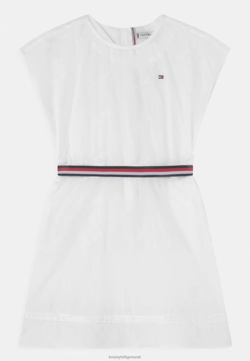 tikitud kleit päevakleit RJV628090 valge Tommy Hilfiger