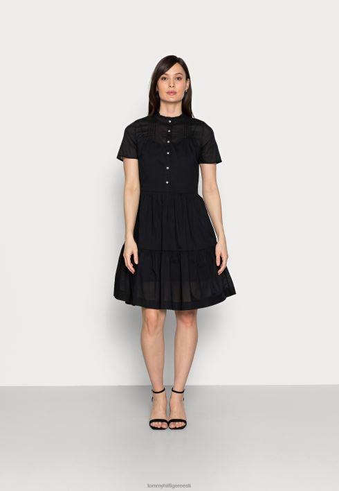 voile põlv kleit särk kleit RJV624574 must Tommy Hilfiger