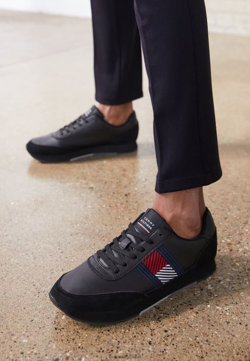 hädavajalikud jooksjalipu treenerid RJV627584 must Tommy Hilfiger