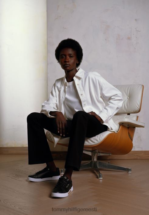 kõrgendatud treenerid RJV627291 must Tommy Hilfiger