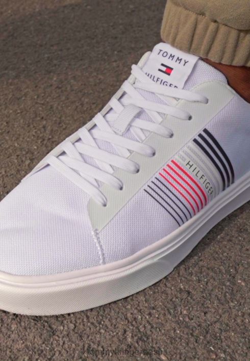 kergete triipudega trenažöörid RJV627924 valge Tommy Hilfiger