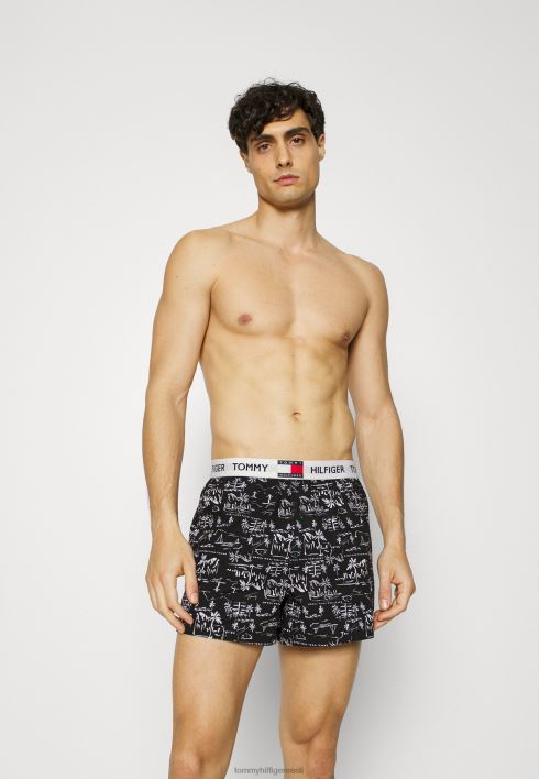 prinditud bokserid RJV627155 tervitused must Tommy Hilfiger