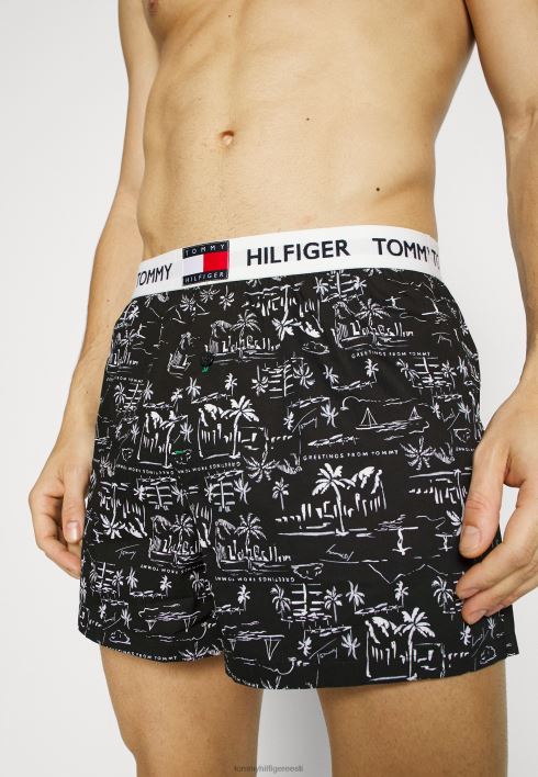 prinditud bokserid RJV627155 tervitused must Tommy Hilfiger