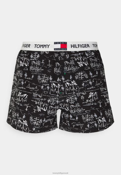 prinditud bokserid RJV627155 tervitused must Tommy Hilfiger