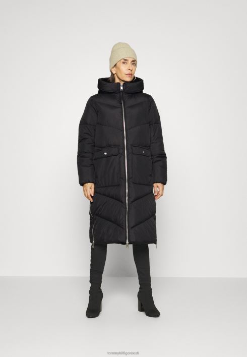 chevron voodriga maxi talvemantel RJV624337 must Tommy Hilfiger
