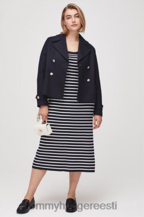 kõver villasegu paabumantel RJV623408 sinine Tommy Hilfiger