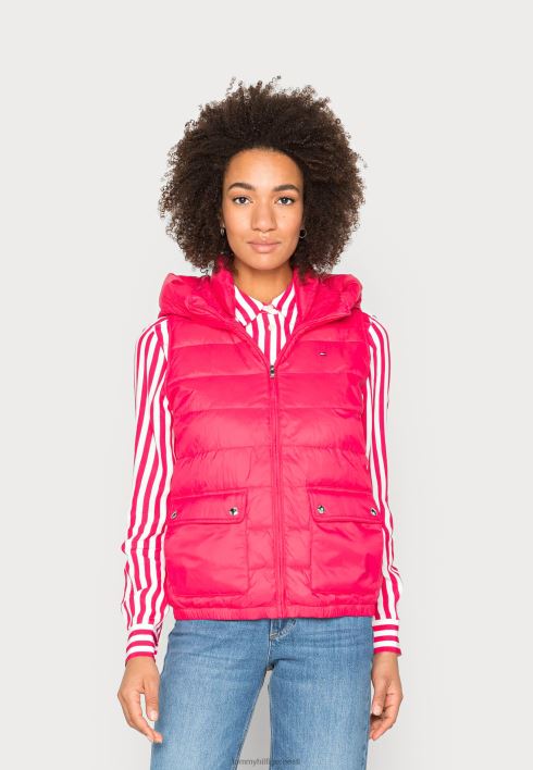 polsterdatud kapuutsiga vest vest RJV628533 roosa hiilgus Tommy Hilfiger