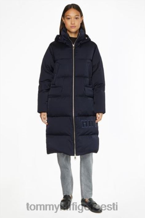 satiinist udusulgedest maxi mantel RJV622983 sinine Tommy Hilfiger