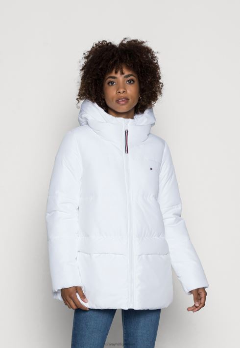 sorona polsterdatud logoga mantel talvemantel RJV628542 optika valge Tommy Hilfiger