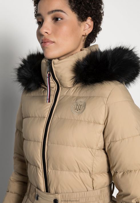 sorona polsterdatud vöömantel talvemantel RJV628646 beež Tommy Hilfiger