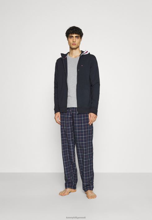 loodustehniline kapuutsiga pidžaamatop RJV627020 sinine Tommy Hilfiger