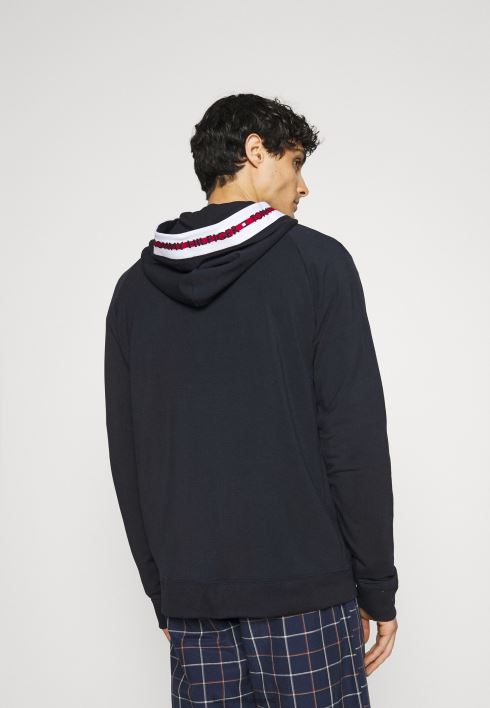 loodustehniline kapuutsiga pidžaamatop RJV627020 sinine Tommy Hilfiger