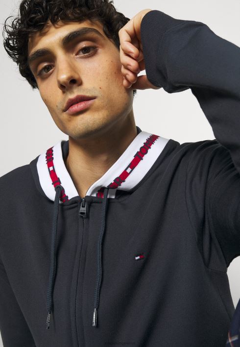 loodustehniline kapuutsiga pidžaamatop RJV627020 sinine Tommy Hilfiger