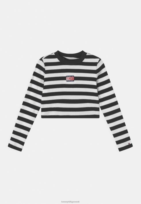 ajatu crop pikkade varrukatega topp RJV628215 must valge Tommy Hilfiger