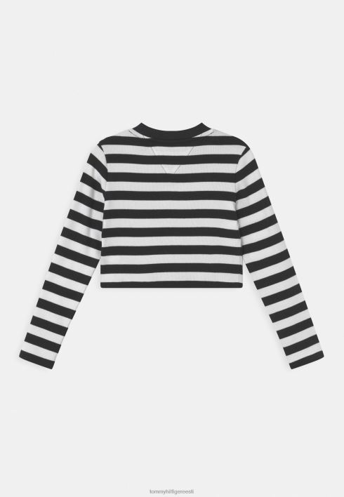 ajatu crop pikkade varrukatega topp RJV628215 must valge Tommy Hilfiger