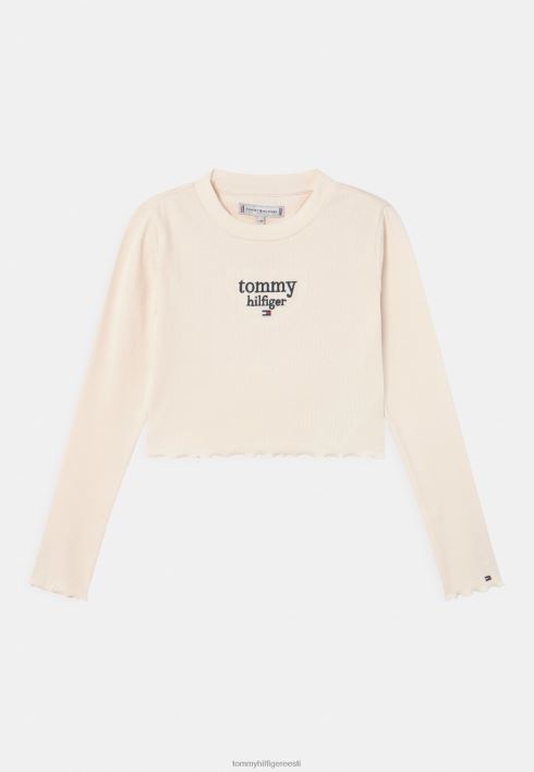 graafiline pikkade varrukatega topp RJV625677 elevandiluust kroonleht Tommy Hilfiger