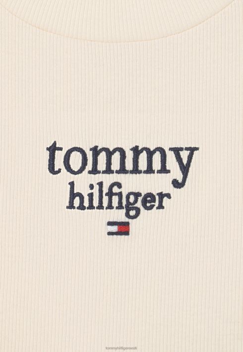 graafiline pikkade varrukatega topp RJV625677 elevandiluust kroonleht Tommy Hilfiger