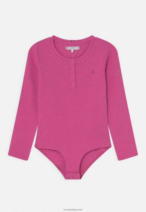 henley body pikkade varrukatega topp RJV628286 elav fuksia Tommy Hilfiger