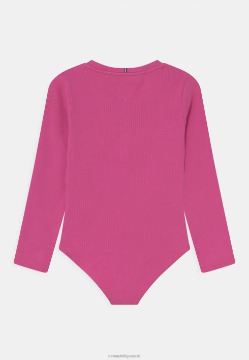 henley body pikkade varrukatega topp RJV628286 elav fuksia Tommy Hilfiger