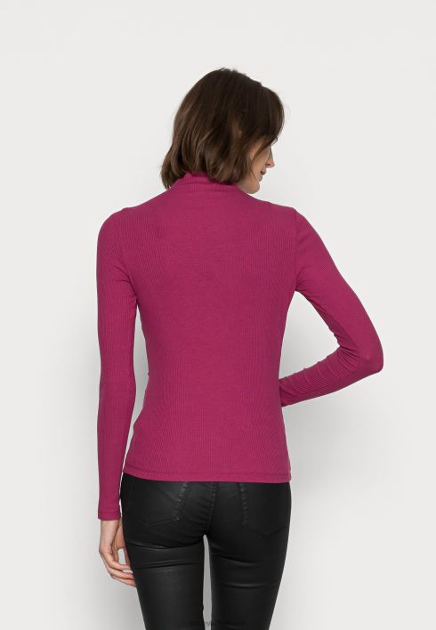 kõhn kõrgete pikkade varrukatega topp RJV624106 karmiinpunane rubiin Tommy Hilfiger