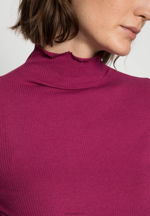 kõhn kõrgete pikkade varrukatega topp RJV624106 karmiinpunane rubiin Tommy Hilfiger