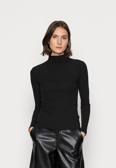 kõhn kõrgete pikkade varrukatega topp RJV627394 must Tommy Hilfiger