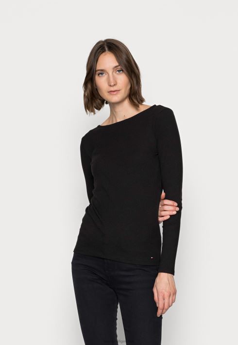 kõhn paadi pikkade varrukatega topp RJV627496 must Tommy Hilfiger