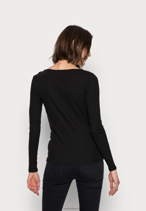 kõhn paadi pikkade varrukatega topp RJV627496 must Tommy Hilfiger