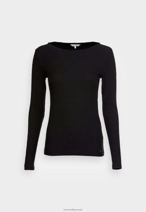 kõhn paadi pikkade varrukatega topp RJV627496 must Tommy Hilfiger