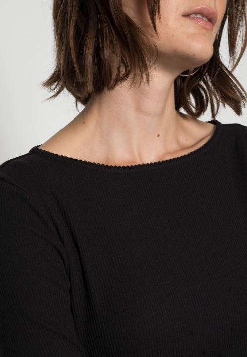 kõhn paadi pikkade varrukatega topp RJV627496 must Tommy Hilfiger