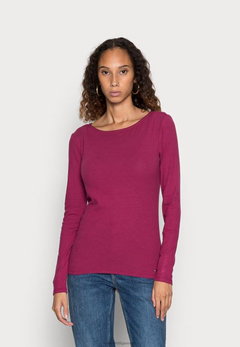 kõhn paadi pikkade varrukatega topp RJV627556 karmiinpunane rubiin Tommy Hilfiger