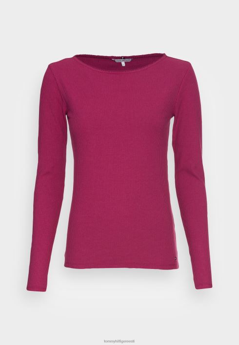 kõhn paadi pikkade varrukatega topp RJV627556 karmiinpunane rubiin Tommy Hilfiger