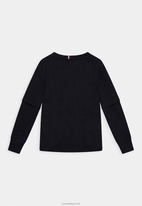 kahekihiline pikkade varrukatega topp RJV624340 kõrbe taevas Tommy Hilfiger