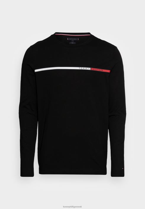 kahetooniline rinnakorviline pikkade varrukatega topp RJV623984 must Tommy Hilfiger