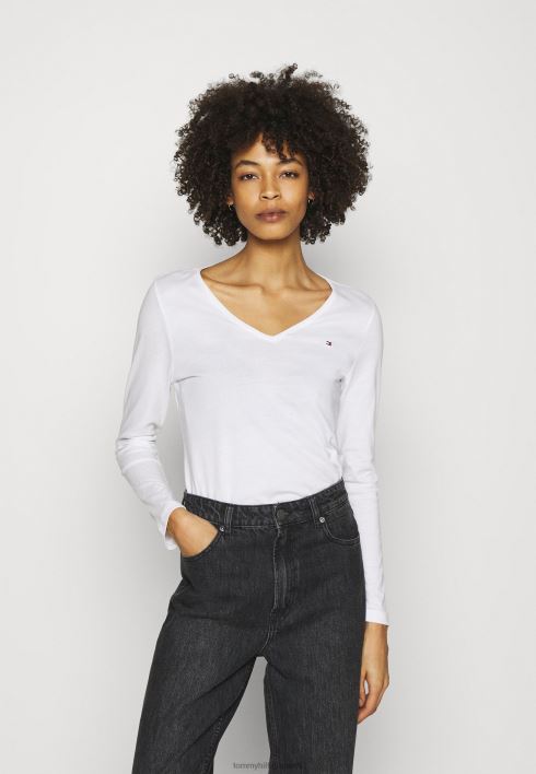 klassikaline pikkade varrukatega topp RJV623914 valge Tommy Hilfiger