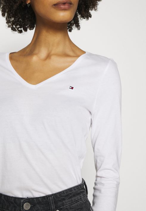 klassikaline pikkade varrukatega topp RJV623914 valge Tommy Hilfiger