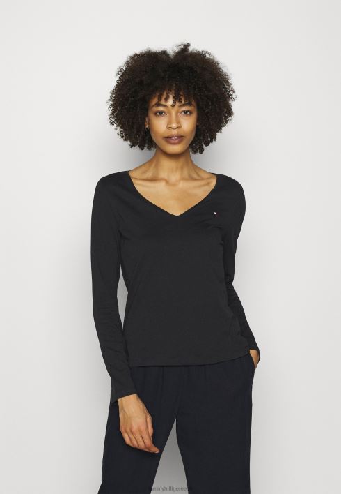 klassikaline pikkade varrukatega topp RJV627196 must Tommy Hilfiger